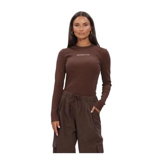 Harper & Yve Cammy LS - Dames - Tops - Bruin - Maat: M Katoen