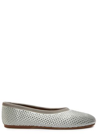 Forte_Forte Forte_forte Crystal-embellished Satin Ballet Flats - Silver - S5 (IT38 / UK5)