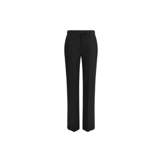 Alexander McQueen Nauwsluitende krijtstreepbroek - Dames - Straight fit broeken - Zwart - S - Wol - Broeken