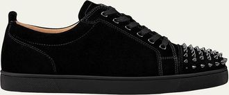 Christian Louboutin Mens Louis Junior Spikes Leather Low-Top Sneakers