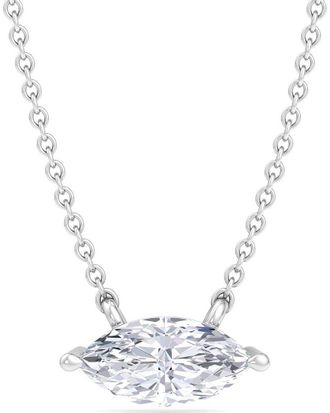 SuperJeweler Superjeweler Silver 1.00 Ct. Tw. Lab-Grown Diamond Necklace