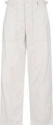 Kaptain Sunshine White Baker Straight-Leg Cotton Trousers