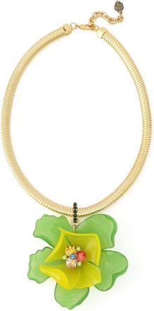 Kurt Geiger Resin Floral Collar Necklace in Green at Nordstrom