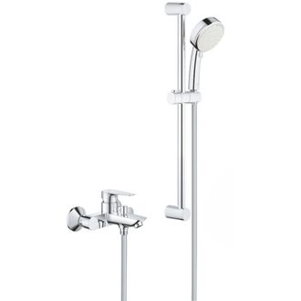 GROHE Nuevo Tempesta Cosmopolitan 100 Conjunto De Ducha De 2 Chorros + Mezclador Monomando Ba&ntilde;era/ducha, Cromo (23914001-26076002)