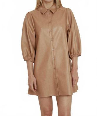 Dolce Cabo Soft Vegan Leather Tunic Top In Copper