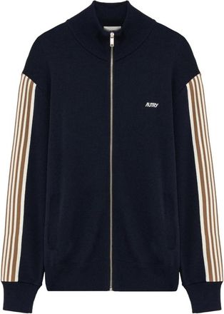 Autry Gebreid Tennis Viscose Zip Vest - Heren - Vesten met rits - Blauw - M - Hoodies & sweatvesten