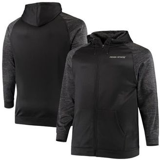 Colosseum Mens Colosseum Black Penn State Nittany Lions Big & Tall Blackout Raglan Full-Zip Hoodie at Nordstrom, Size Xxx-Large