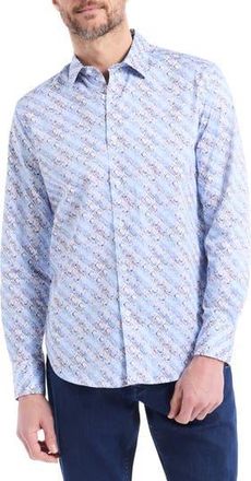 Robert Graham Bradvale Long Sleeve Cotton Button-Shirt in Light Blue at Nordstrom Rack, Size Xx-Large