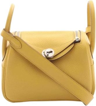 Herm&egrave;s Pre-owned Vintage Schoudertas - Dames - Vintage Schoudertas - Geel - ONE Size - Leer - Vintage