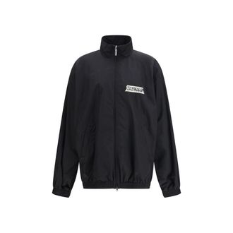 Balenciaga Black Cotton Shell Mens Jacket