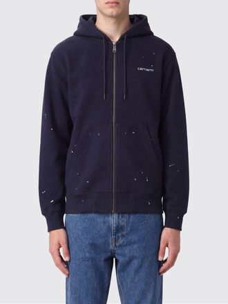 Carhartt Work in Progress Felpa con cappuccio e zip in cotone con logo a contrasto