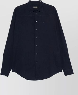 Emporio Armani linen blend shirt long sleeves cuffs