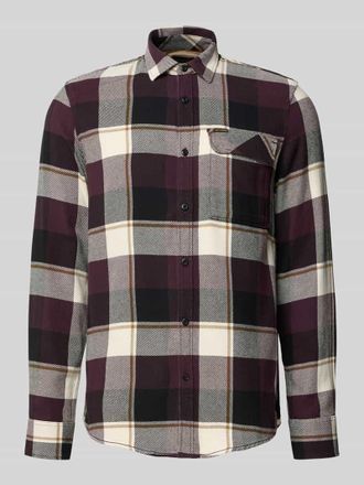 PME Legend Freizeithemd mit Knopfleiste in Dunkelrot, Gr&ouml;&szlig;e S