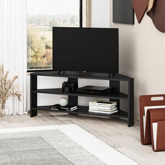 Decortie Decortie Thales Corner Modern TV Stand Multimedia Centre TV Unit Corner 110cm - Black Bute