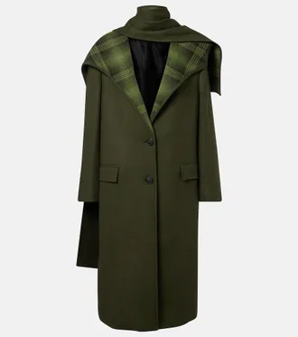 The Attico Cappotto in misto lana con sciarpa