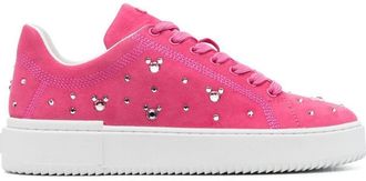 Stuart Weitzman crystal-embellished suede sneakers - women - Rubber/Calf Leather/Calf Leather - 35 - Pink
