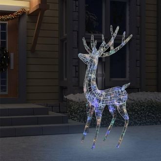 Berkfield Home Pre-lit XXL Acrylic Christmas Reindeer 250 LED 180 cm Colourful