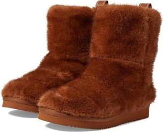 Michael Kors Womens Michael Kors Stark 40H3BAFE7D-230 Slipper Brown Faux Fur Bootie GAL950