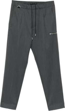 low brand drawstring zipped-pocket straight-leg trousers - Grey