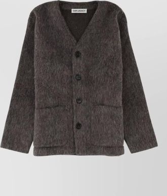 Our Legacy wool alpaca oversized long-sleeve cardigan