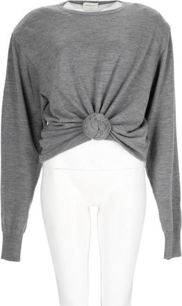 Magda Butrym Knit Top With Central Knot Detail And Ribbed Cuffs