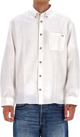 A.P.C. Relax Fit Cotton Piquet Shirt with Pocket