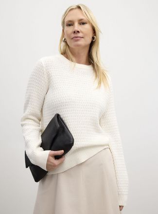 Contemporaine Womens Textured reprocessed cotton sweater