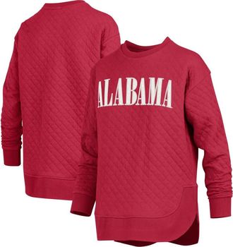 Pressbox Womens Pressbox Crimson Alabama Crimson Tide Quilted Long Sleeve Pullover Sweatshirt at Nordstrom, Size Small