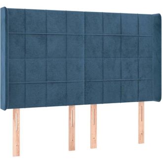 vidaXL Cabecero Con Led De Terciopelo Azul Oscuro 147x16x118/128 Cm Vidaxl