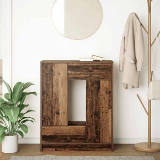 Berkfield Home Sideboard with Drawers & Doors Old Wood 73x31x90 cm in Brown | Size: 73 x 31 x 90 cm