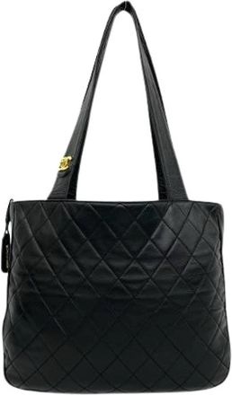 Chanel Pre-owned Matelasse Lambskin Tote Bag - Dames - Vintage Shopper - Zwart - ONE Size - Leer - Vintage