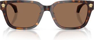 Versace 0ve4513d Rectangular Tortoiseshell Acetate Sunglasses