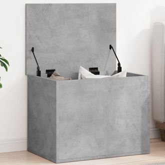 vidaXL Caja De Almacenaje Madera Ingenier&iacute;a Gris Hormig&oacute;n 60x42x46 Cm Vidaxl