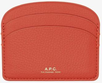 A.P.C. Demi-Lune Cardholder in Mango Orange