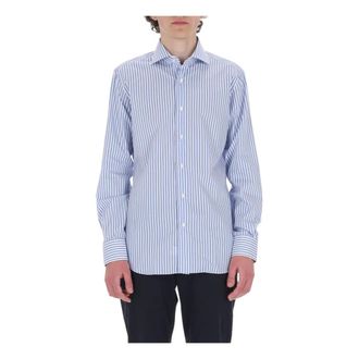 Barba Casual Shirts, male, Blue, Size: 2XL Camicia rigata Journey