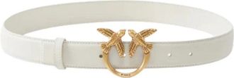 Pinko Love Berry H3 Belt - Dames - Riemen - Wit - S - Leer - Accessoires