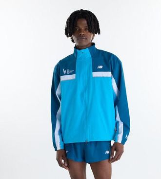 New Balance Hombre NYC Marathon Jacket en Azul, Nylon Tejido, Talla XL