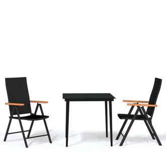 Berkfield Home 3 Piece Garden Dining Set Black