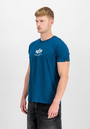 Alpha Industries T-Shirt ALPHA INDUSTRIES Basic T-Shirt ML, Herren, Gr. S, blau (naval blau), Obermaterial: 100% Baumwolle, Shirts T-Shirt