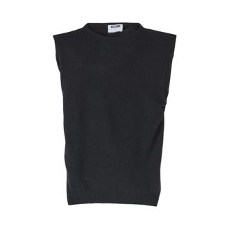 Moschino Sleeveless Knitwear, female, Black, Size: M Top Pullover