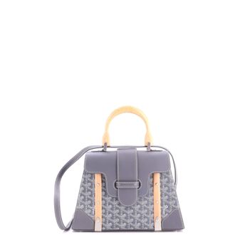 Goyard Saigon Top Handle Bag Coated Canvas with Leather PM