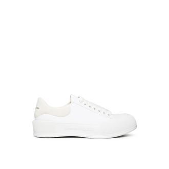 Alexander McQueen Deck Plimsoll Lace Up Trainers - female - Alexander McQueen - Sneakers - White - 7 UK - Shoes