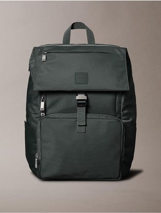 Calvin Klein Mens Utility Flap Backpack - Green