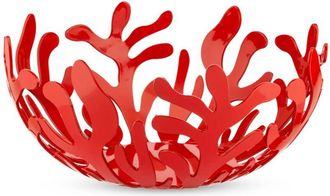 Alessi ESI01/21 R Mediterraneo Fruttiera in Acciaio Colorato con Resina Epossidica, Rosso