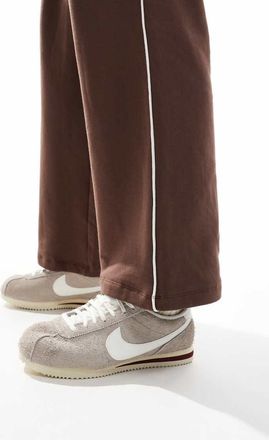 Nike Cortez suede sneakers in gray and white