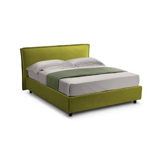Dmora Cama Matrimonial Brunate, Cama Matrimonial Con Colch&oacute;n, Desenfundable, Hecho En Italia, Con Almacenamiento, Verde