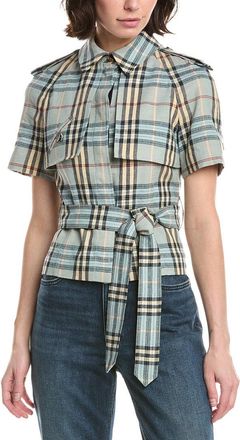 Burberry Check Trench Linen & Wool-Blend Shirt
