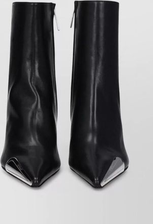 Off-white leather ankle boots