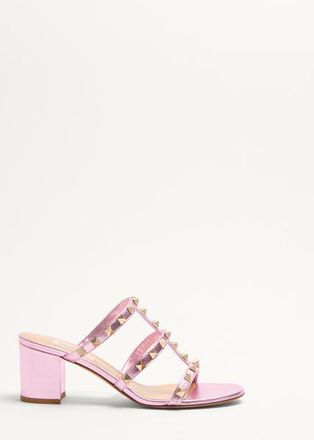 Valentino Garavani Rockstud Slide Sandal In Laminated Nappa Leather 60Mm Woman GIACINTO 35.5