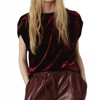 M&eacute;lissa Nepton Tage Short Sleeve Top In Burgundy